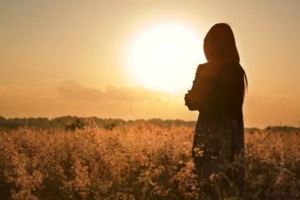 an addict standing in sunlit field ready to enter addiction treatment