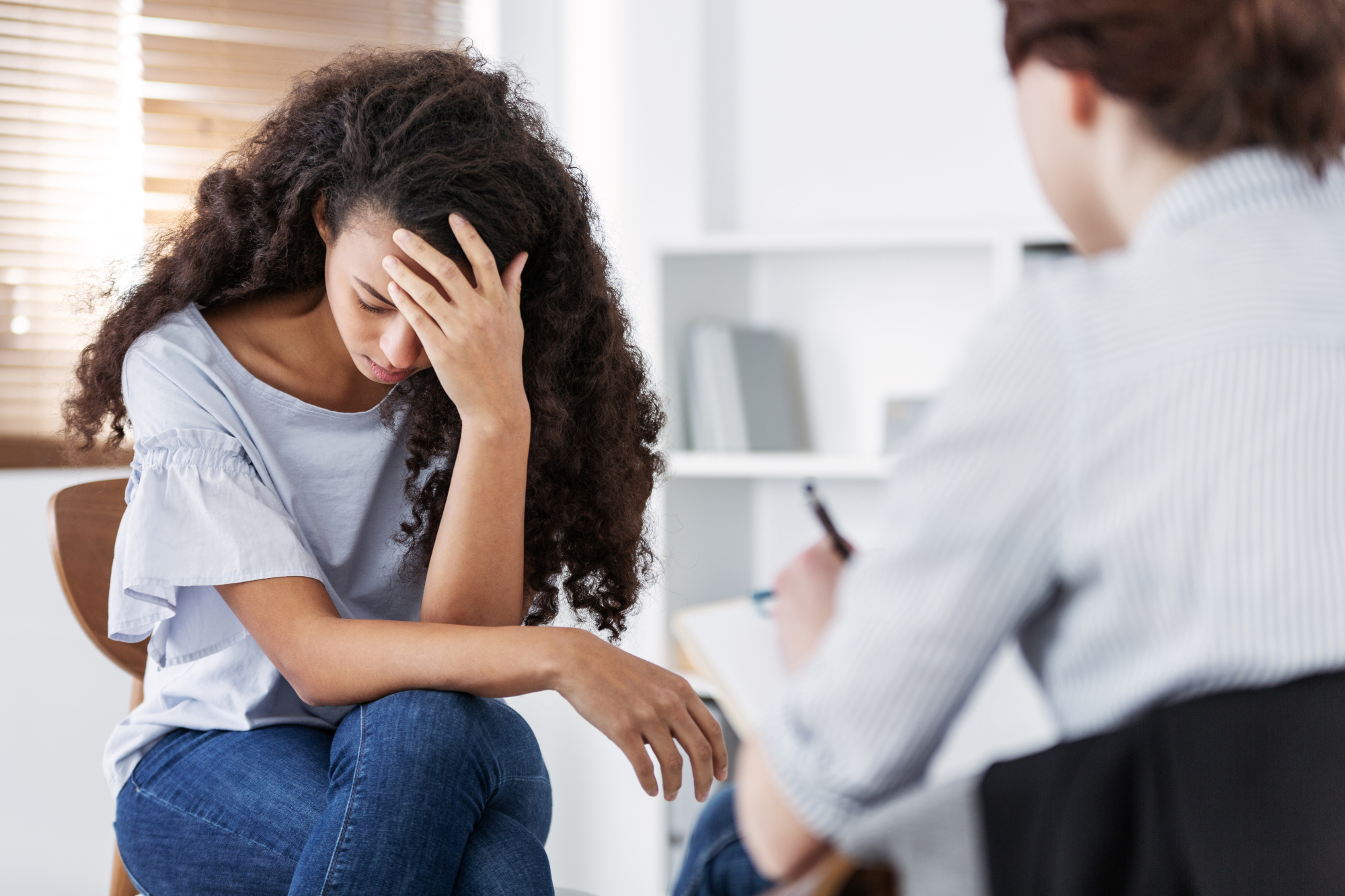 Woman looking anxious